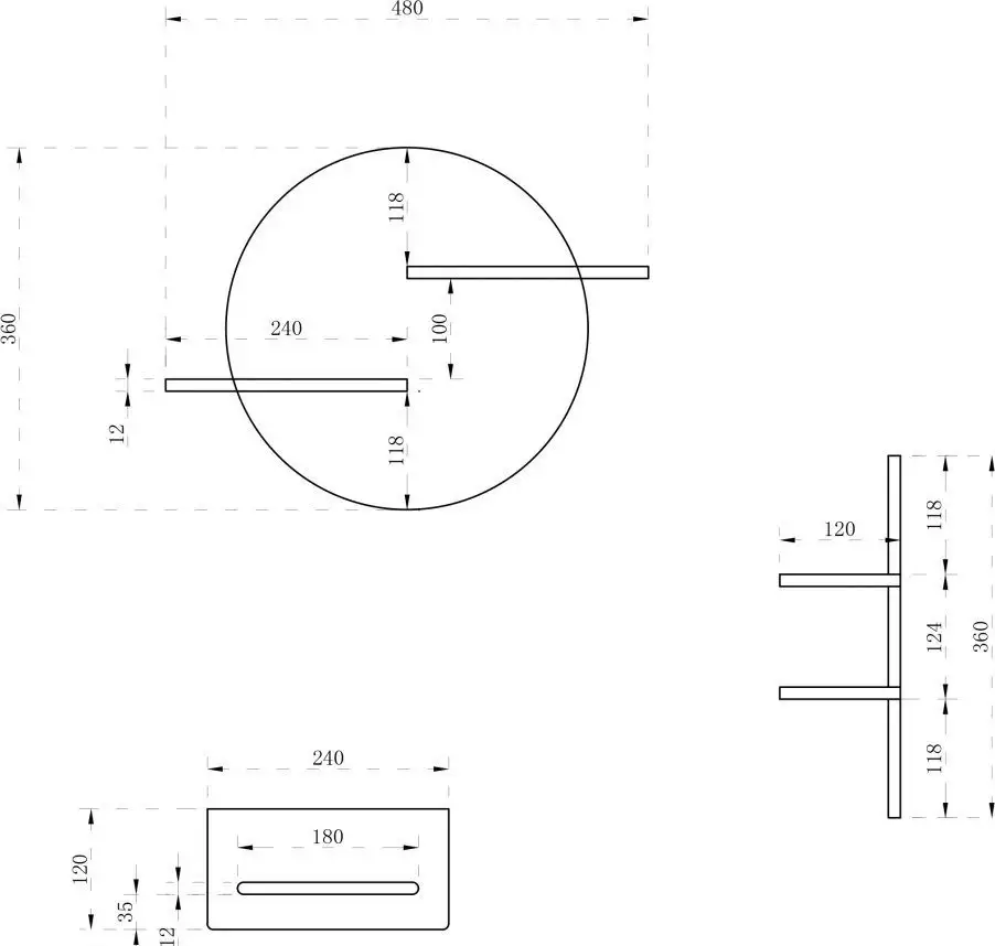 Abber Полка Stein AS1656 (белый матовый) – фото товара