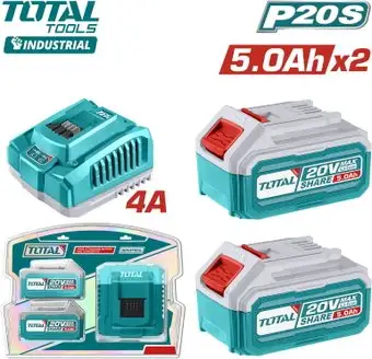 Аккумулятор с зарядным устройством Total TFBCPK2513 (20В/2x5 Ah + 20В) – изображение в каталоге