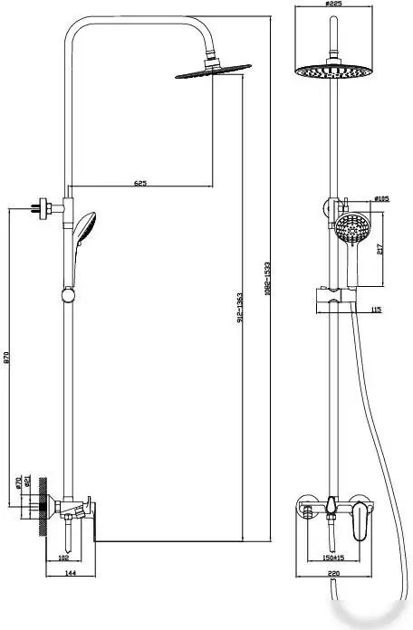 Душевая система Diadonna D87-335117W - фото товара