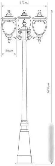 Уличный фонарь Elektrostandard Andromeda F/3 GLYF-8024F/3 (черное золото) – фото товара