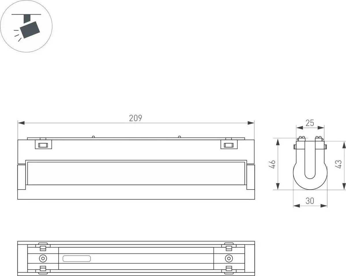Трековый светильник Arlight MAG-VIBE-LASER-TURN-L209-12W Day4000-MIX BK 24deg 044425 – фото товара