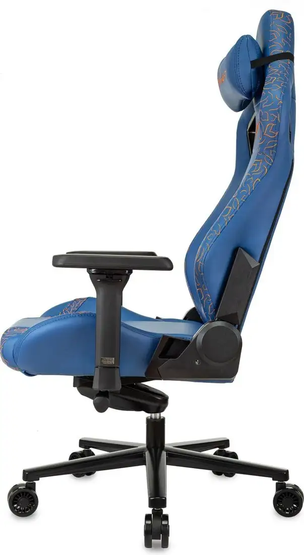 Игровое (геймерское) кресло Knight Craft Dragon (синий экокожа) – фото товара