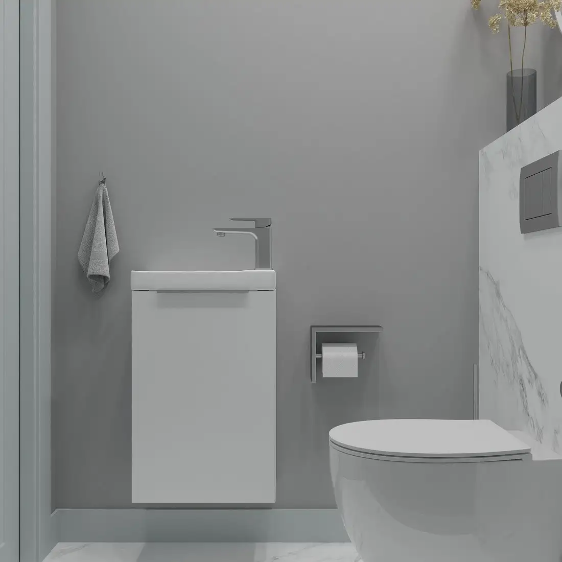 ЗОВ Тумба под умывальник Монови Слим 40 S40LW0LW9268 (белый матовый) – фото товара