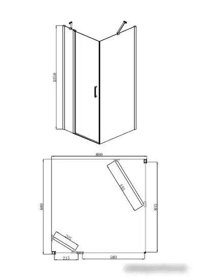 Душевой уголок Adema Сканди Блэк-90 - фото товара