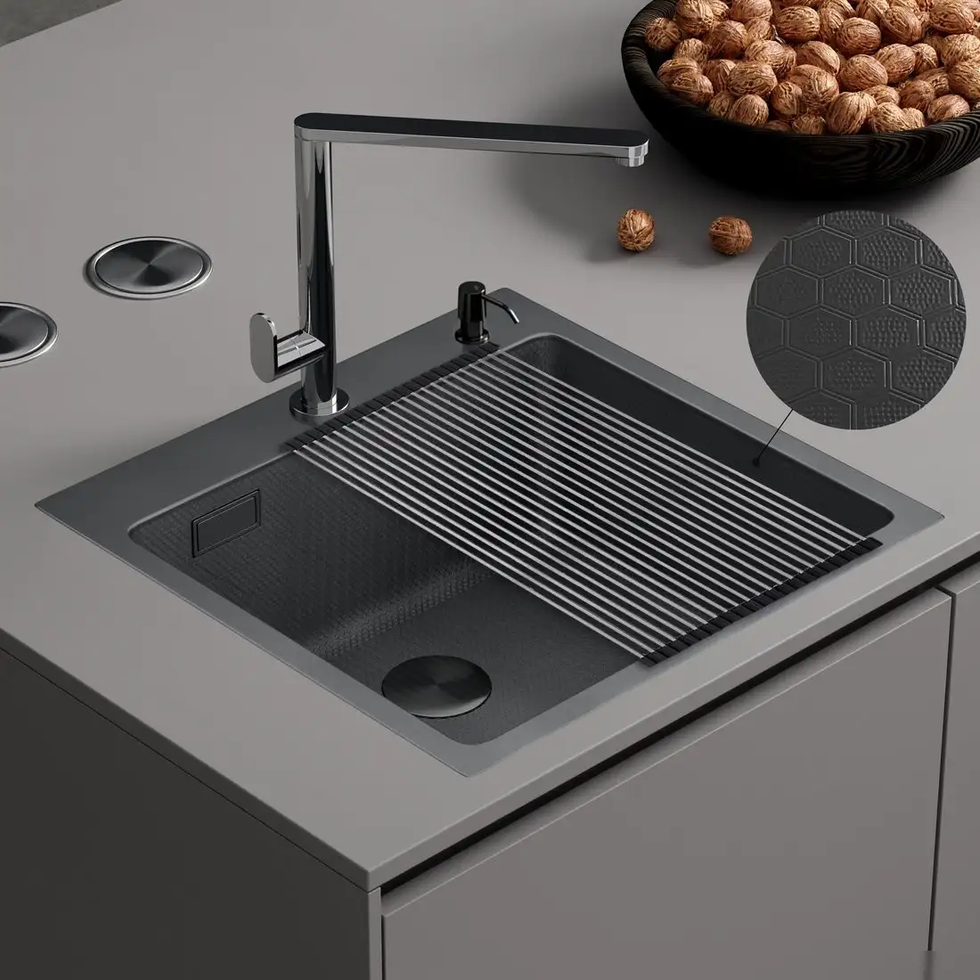 Кухонная мойка Roxen Snake 560220-45-BS - фото товара