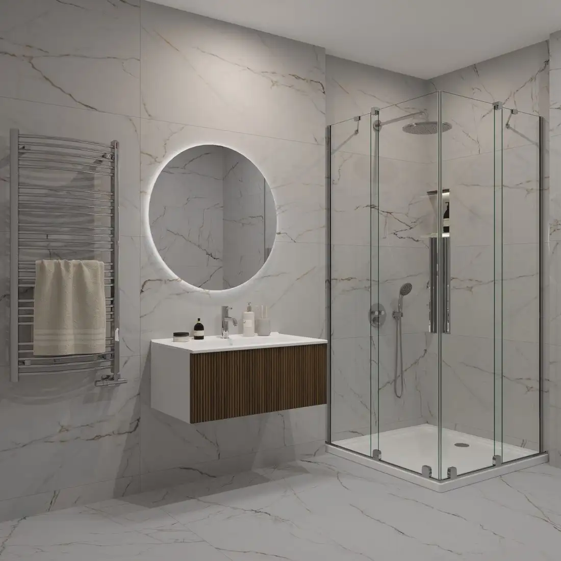 ЗОВ Тумба с умывальником Кито 60 K60LW0MRM-OL60 (белый/тростник) – фото товара