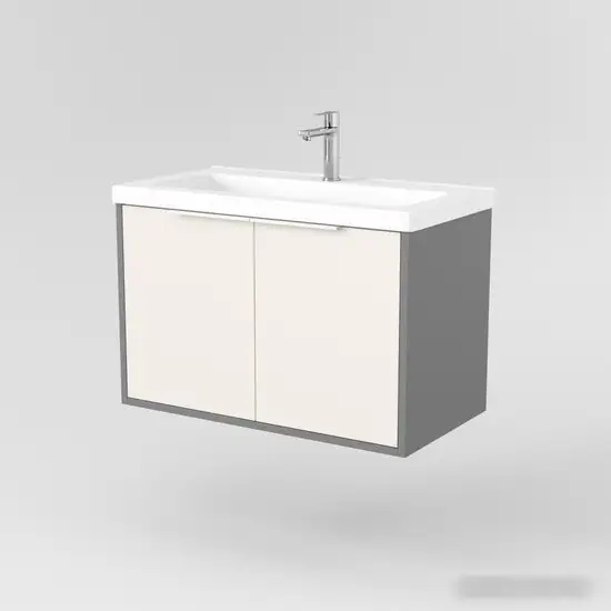 Дабер Тумба под умывальник 018 Тобага/Эридан 80 Т18.8Т.0.19Б (бежевый/серый/ручка белая) – фото товара