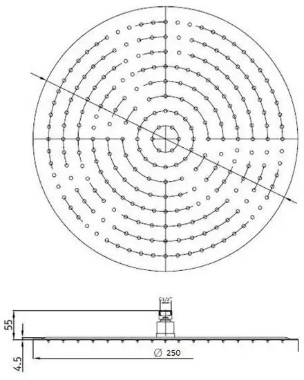 Верхний душ RGW SP-81B 25x25 см - фото товара