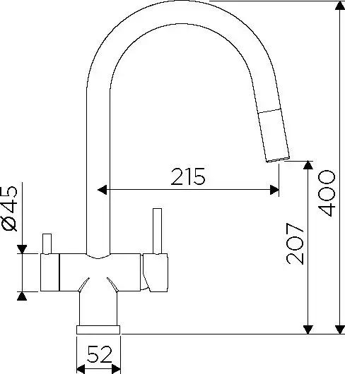 Смеситель Omoikiri Akita-S BN (нержавеющая сталь) - фото товара