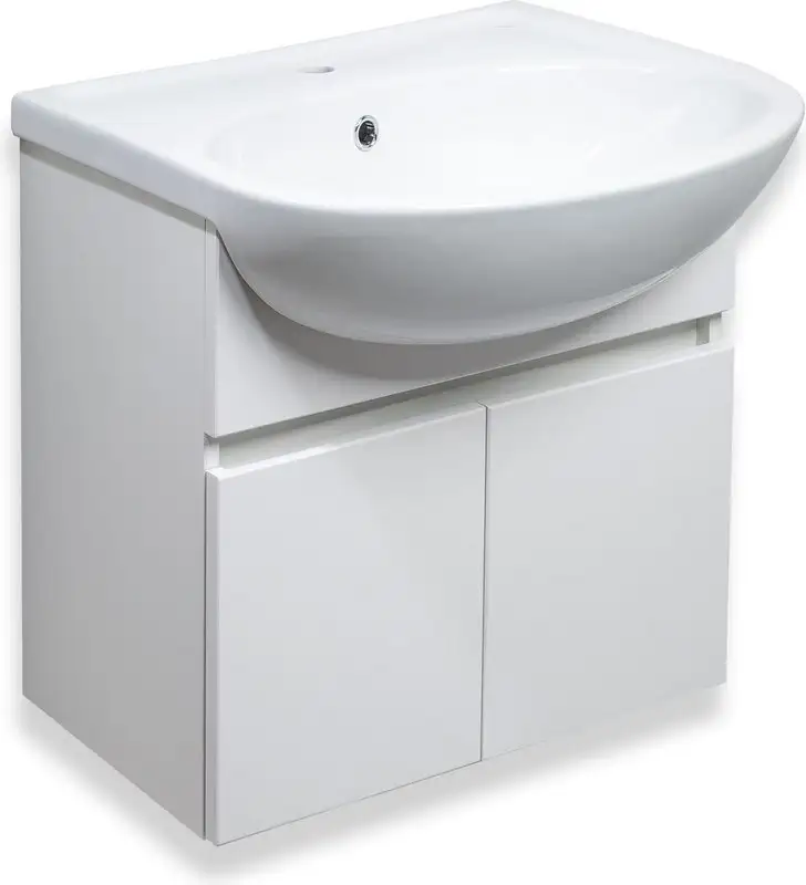 Runo Тумба с умывальником Runo Лада 60 + Уют 60 (подвесная, белый) – фото товара