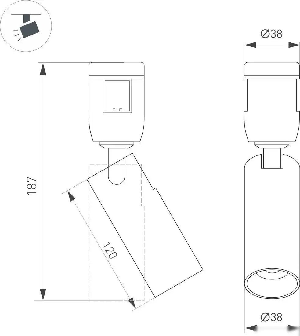 Трековый светильник Arlight ART-APRIORI-SPOT-TURN-R38-8W Day4000 TN 36deg 049297 – фото товара