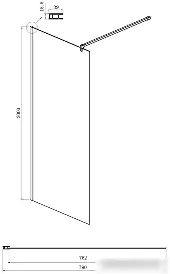 Душевая стенка Ambassador Walk-In 80x200 15032224 - фото товара