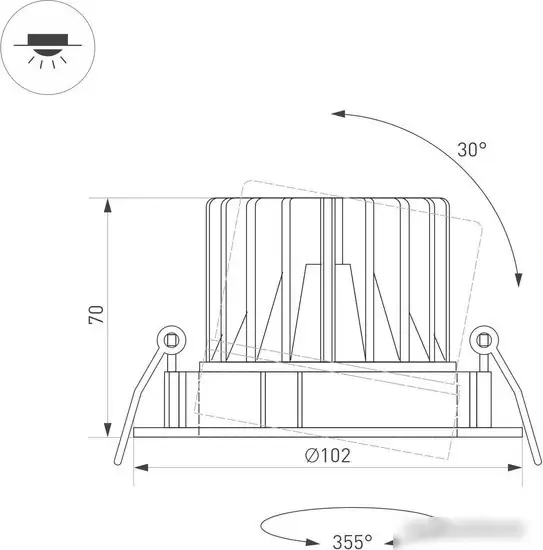 Точечный светильник Arlight MS-FORECAST-BUILT-TURN-R102-12W Warm3000 035453 – фото товара