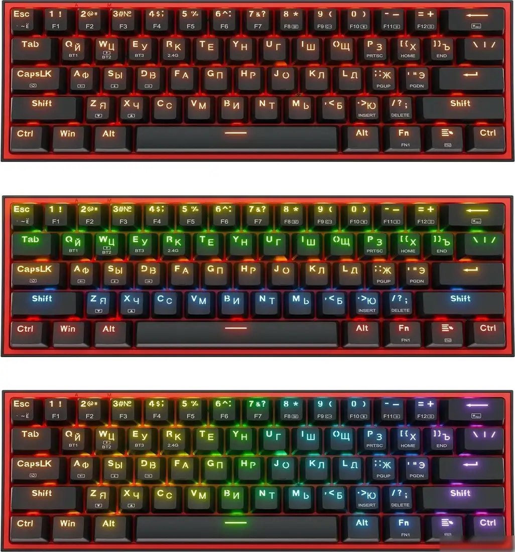 Клавиатура Redragon Fizz Pro (черный/красный) – фото товара