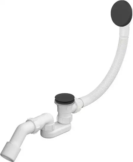 Ванна Wellsee FreeDom 165x80 231102007 (встраиваемая ванна белый глянец, ножки, сифон-автомат матовый черный) - фото товара