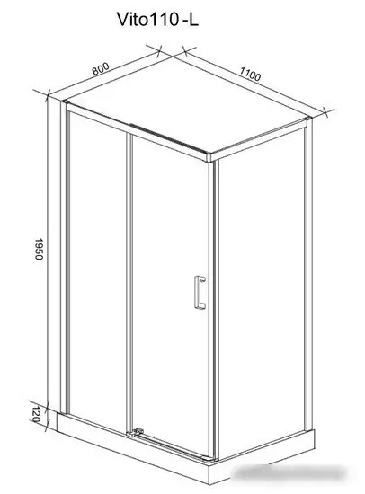 Душевой уголок Cerutti Spa VITO110-L 80x110 - фото товара