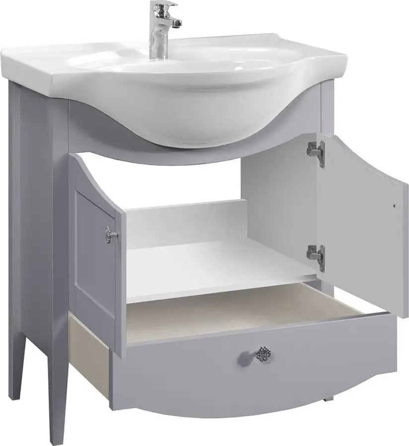 Belux Тумба под умывальник Афины Н 85-01 (30, железный серый матовый) – фото товара