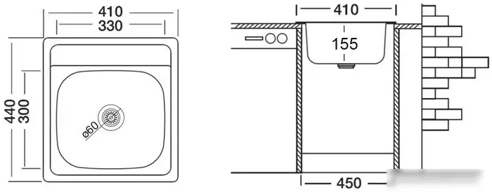 Кухонная мойка Ukinox Классика CLM410.440-GT6K 0C - фото товара