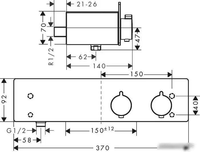Смеситель Hansgrohe ShowerTablet 350 13102400 (белый/хром) - фото товара