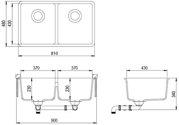Кухонная мойка Aquasanita Arca SQA200601 (черный металлик) - фото товара