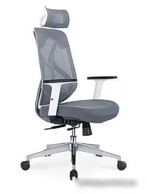 Кресло Norden Имидж Grey YS-0817H(D+T)W (белый пластик/серая сетка) – фото товара