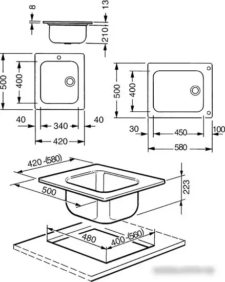 Кухонная мойка Smeg VS45-P3 - фото товара