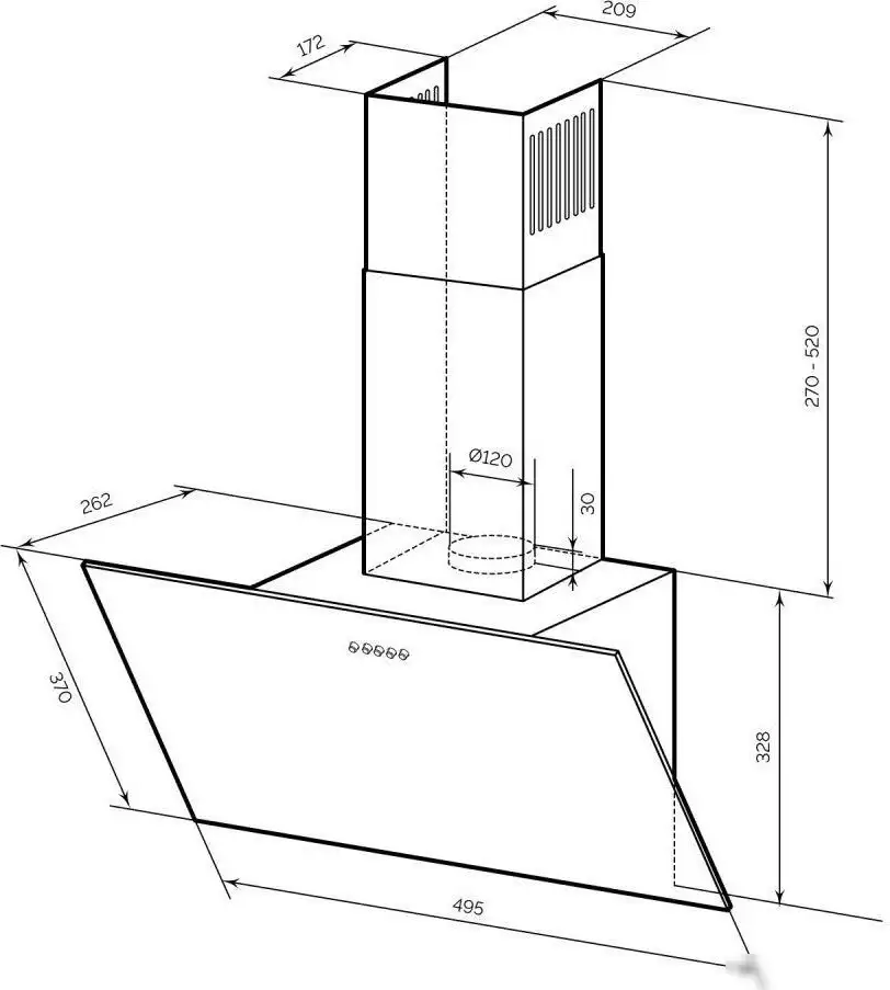 Кухонная вытяжка LEX Moza 500 (белый) - фото товара