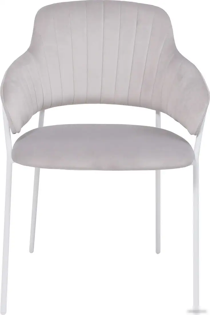 Стул с подлокотниками Алвест AV 448 (светло-серый бархат H-09/белый)