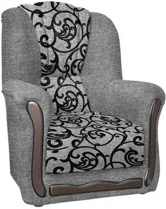 Интерьерное кресло Асмана Анна-1 (рогожка завиток черный/рогожка серая) – изображение в каталоге