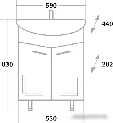 Onika Тумба под умывальник Лада 60.11 (белый) [106002] – фото товара