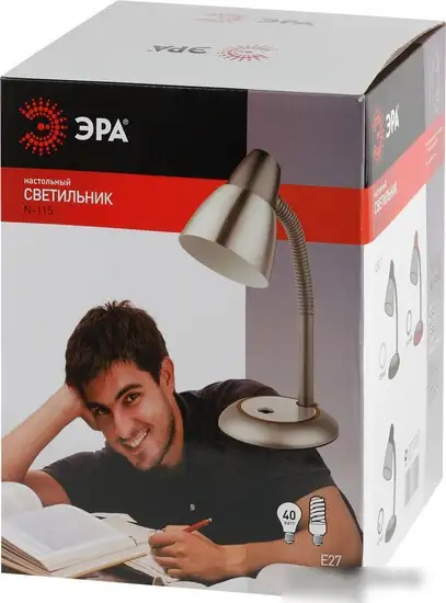 Лампа ЭРА N-115-E27-40W-BK (черный) – фото товара