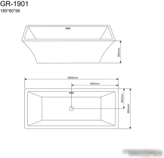 Ванна Grossman GR-1901 180x80 (с каркасом) - фото товара