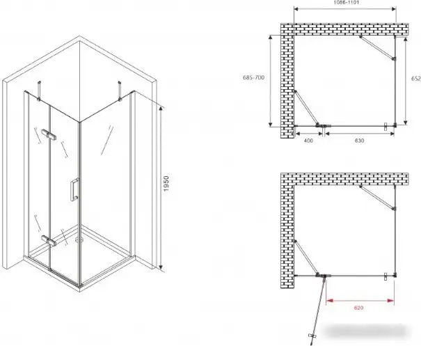Душевой уголок Abber Zart AG08110-S71 - фото товара