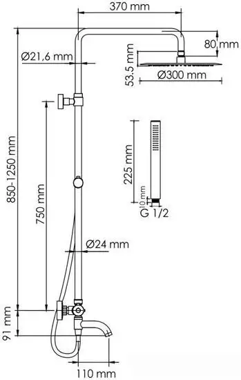 Душевая система Wasserkraft A288.160.217.BM Thermo - фото товара