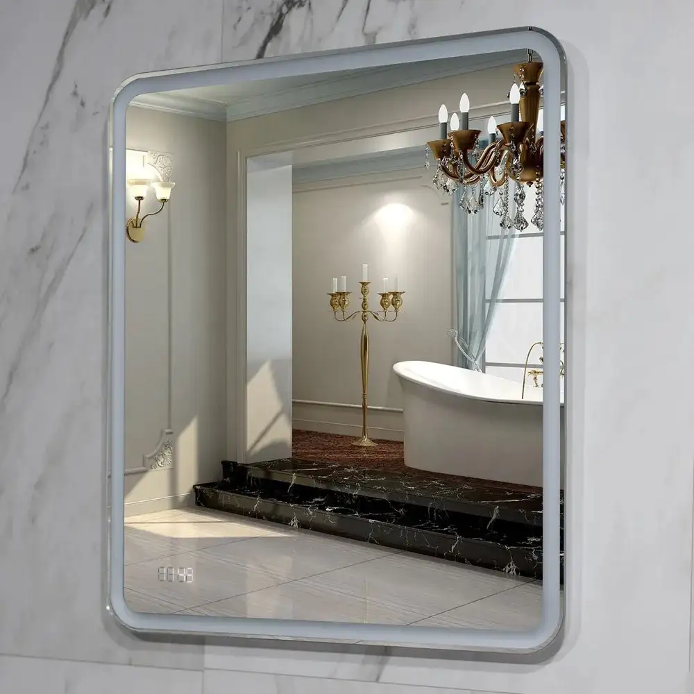 Пекам Зеркало Marta 1 60x60 marta1-60x60dcl (с подсветкой, сенсором на взмах руки и часами) – фото товара