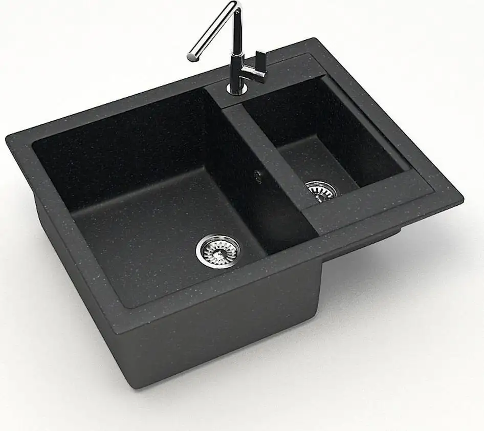 Кухонная мойка MARRBAXX Карельский камень модель 19/Q4 (черный) - фото товара