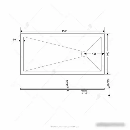Душевой поддон RGW ST-0157W 16152715-01 70x150 - фото товара