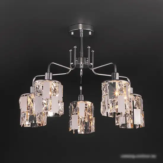 Люстра средней высоты Евросвет Scoppio a044067 хром/прозрачный хрусталь Strotskis – фото товара