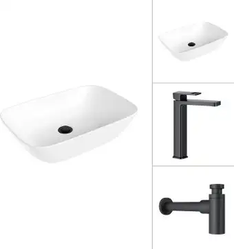 Умывальник Lauter 21454 + Cascade 21СК0655BS с сифоном 21635B (черный матовый) - изображение в каталоге