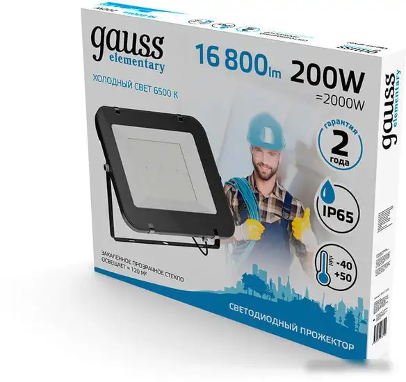 Уличный прожектор Gauss Elementary 200W 6500К 691511200