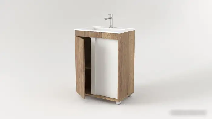 Дабер Тумба под умывальник 013 60 Т13.6.0.21 (дуб галифакс/белый) – фото товара