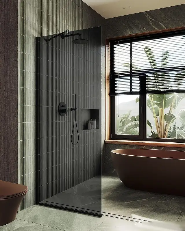 Душевая стенка MaybahGlass 195x109 MGD-681-6у (графитовое стекло/черный) - фото товара