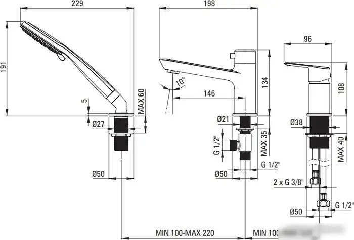 Смеситель Deante Arnika Gold BR BQA R13M - фото товара