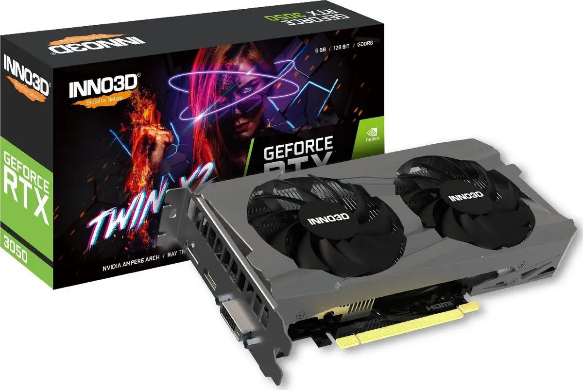 Видеокарта Inno3D GeForce RTX 3050 Twin X2 16GB N30502-06D6-1711VA60 – фото товара