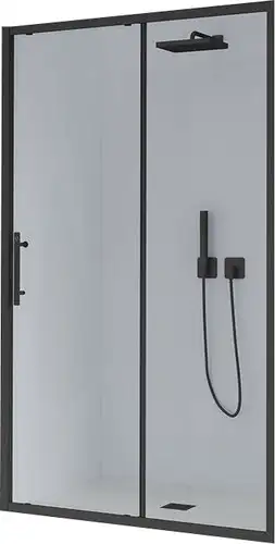 Душевая дверь Veconi E1 140x195 E1-B-140-01-C9 (стекло прозрачное/черный матовый) - изображение в каталоге