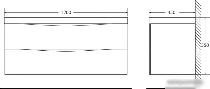 BelBagno Тумба под умывальник Marino-1200-2C-SO-WO-P (rovere bianco) – фото товара