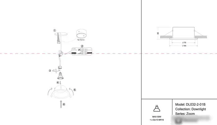 Точечный светильник Maytoni Zoom DL032-2-01B – фото товара