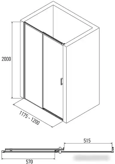 Душевая дверь Alex Baitler AB61C120 - фото товара