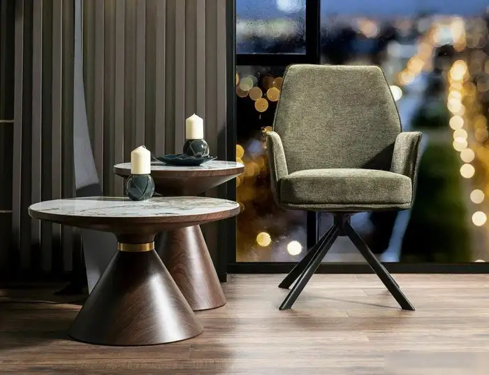 Стул с подлокотниками Signal Hugo Brego 77 (оливковый/черный) – фото товара