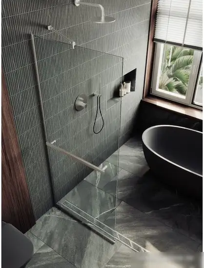 Душевая стенка MaybahGlass 195x69 MGD-720-5у (прозрачное стекло/хром матовый) - фото товара